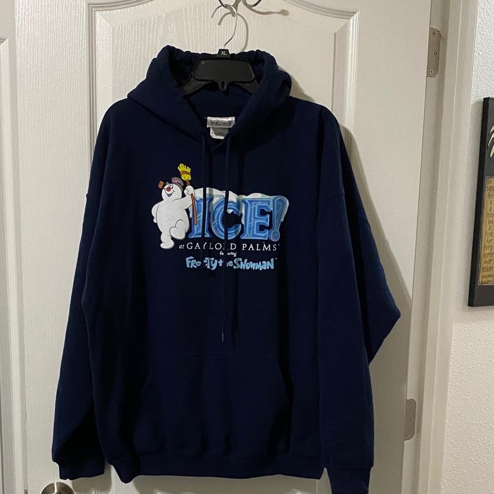 Ice Dark Blue Snowman Hoodie